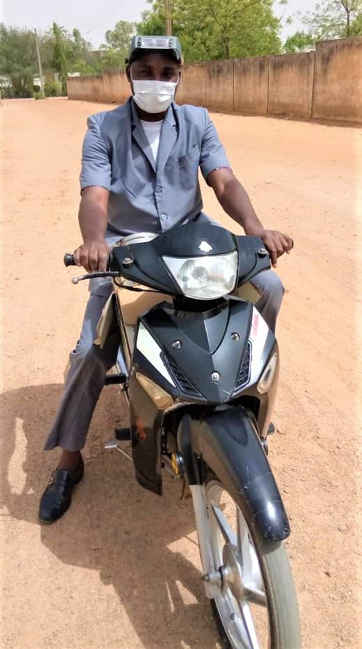 Kabiru Yahaya on his motorbike