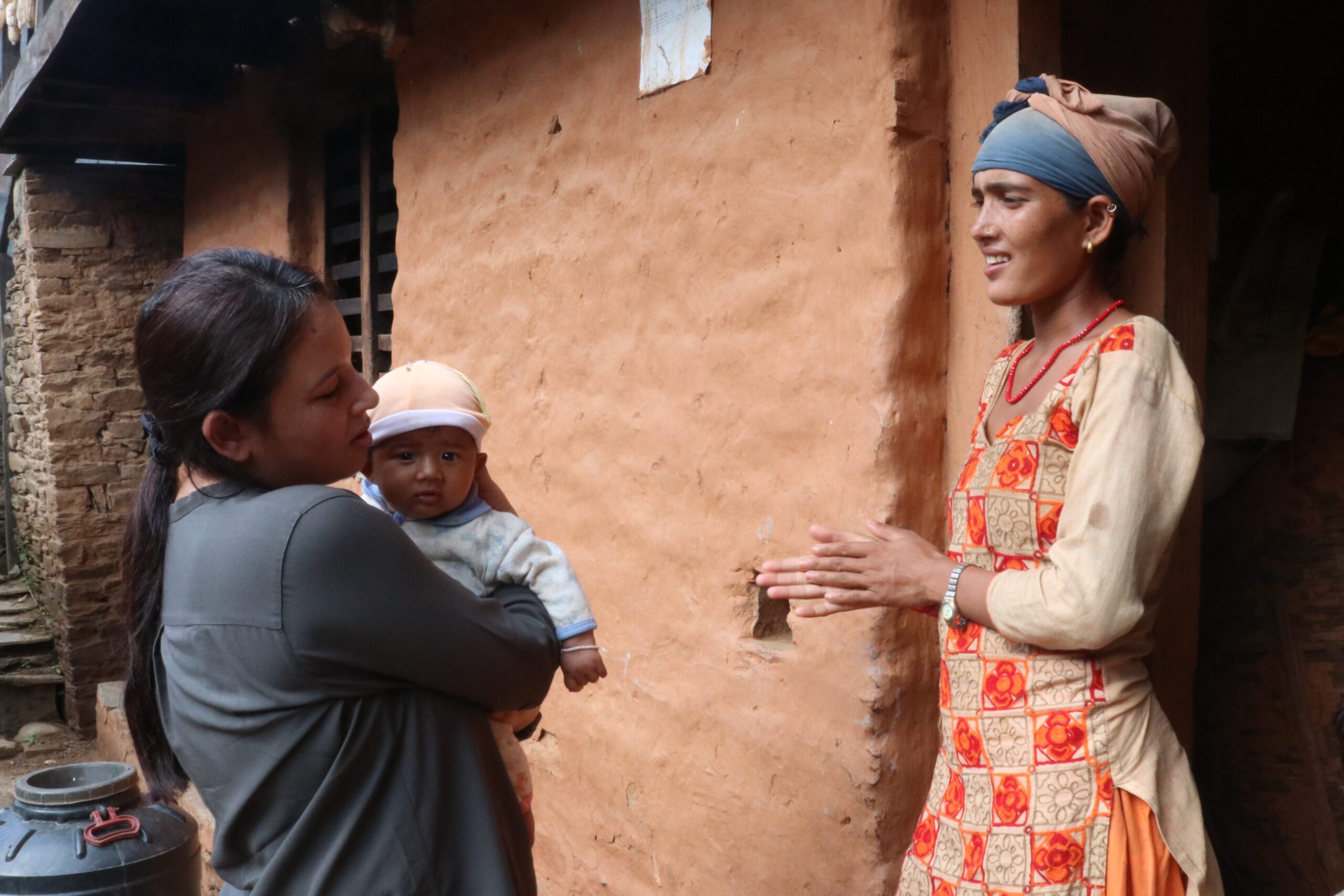 Pooja meets a mother and her baby in Nepal