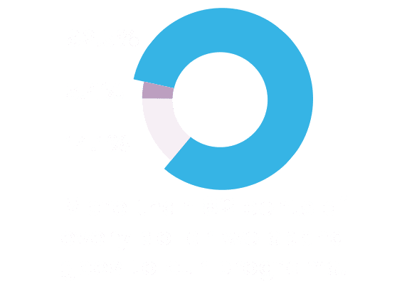 Pie Chart: Programs: 82.5%, Administration: 14.1%, Fundraising: 3.4%, More than 82 cents of every dollar we spend goes to our programs.