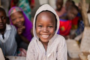 Smiling child experiences good health