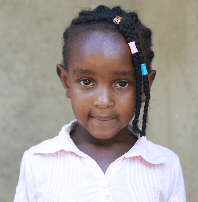 Smiling young girl with braided hair portrait