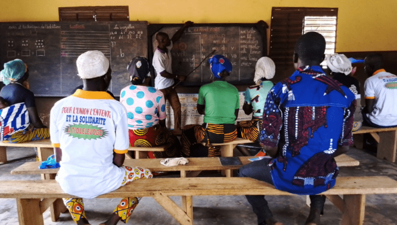 Classroom session with students learning skills