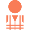 Person icon in orange safety vest design.