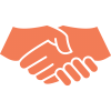 Hands shaking to symbolize agreement and partnership.